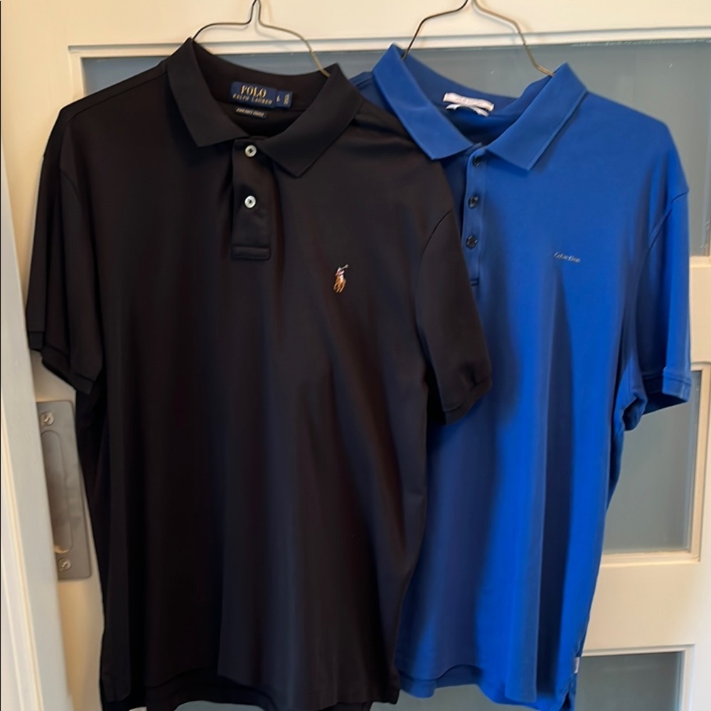 (2) Men Polo Shirts, 1 black & 1 blue